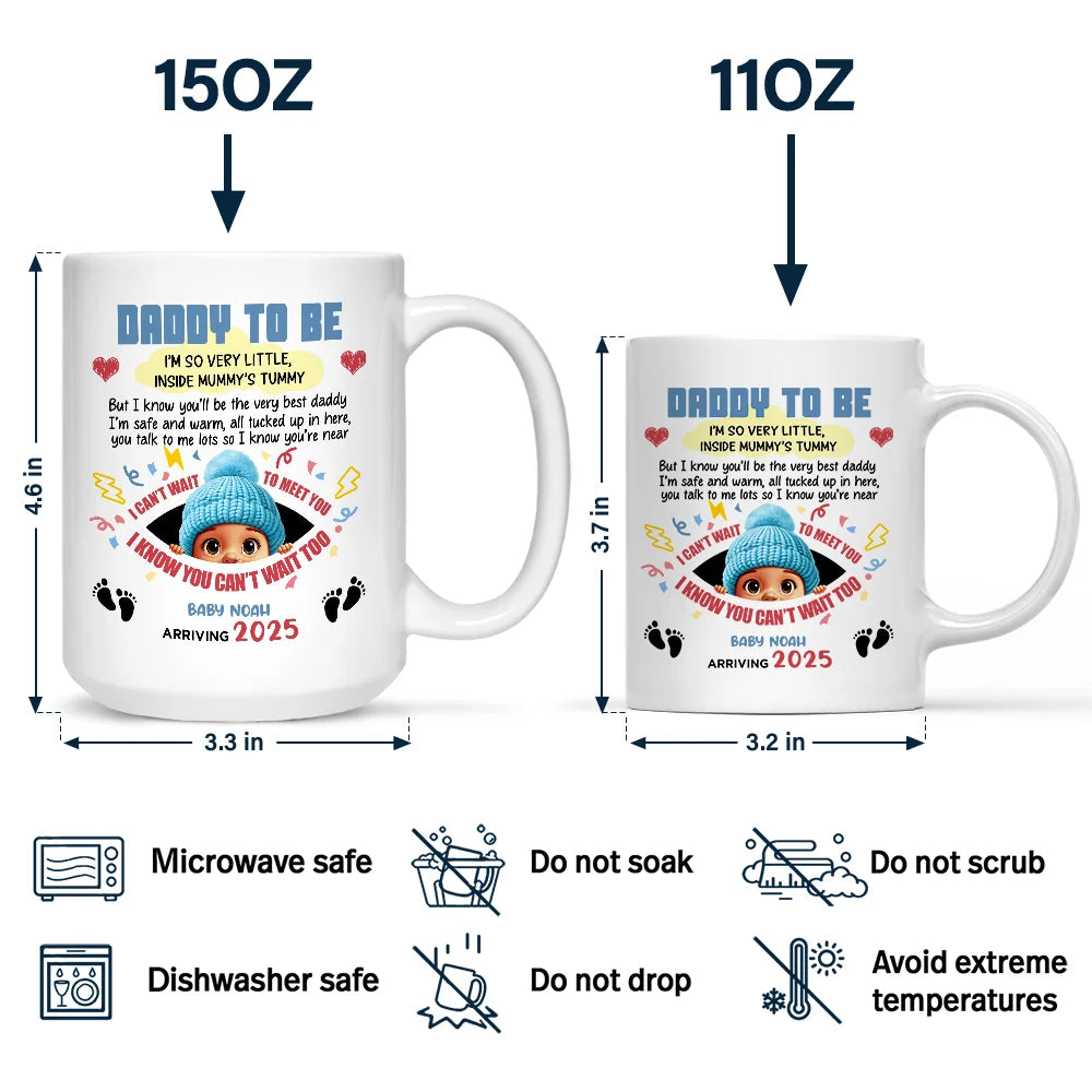 Daddy To Be - Personalized Mug with Heartwarming Message Mug PopCulturePrints