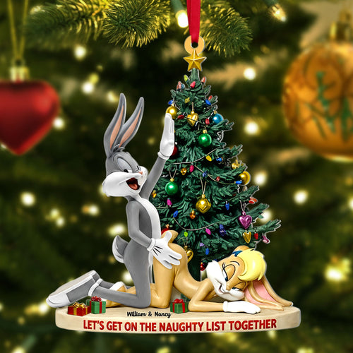 Let's Get on the Naughty List Together - Joyful Couple Christmas Ornament - Personalized Gift for Couples Ornament PopCulturePrints