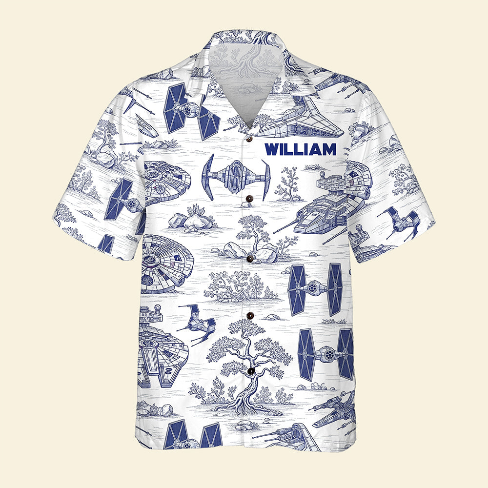 Explore the Galaxy with Your Personalized Touch - Galactic Toile Hawaiian Shirt - Unique Gift for Galaxy Lovers Hawaiian Shirts PopCulturePrints