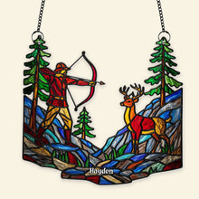 Load image into Gallery viewer, &quot;Aim for the Perfect Gift&quot; - Hunter’s Shot Suncatcher Ornament - Personalized Gifts for Hunters Ornament PopCulturePrints
