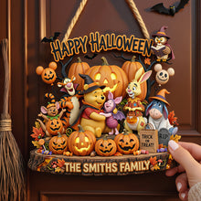 Load image into Gallery viewer, "A Little Spooky, Big Love" - Personalized Halloween Acrylic Sign - Custom Gift for Families and Friends
