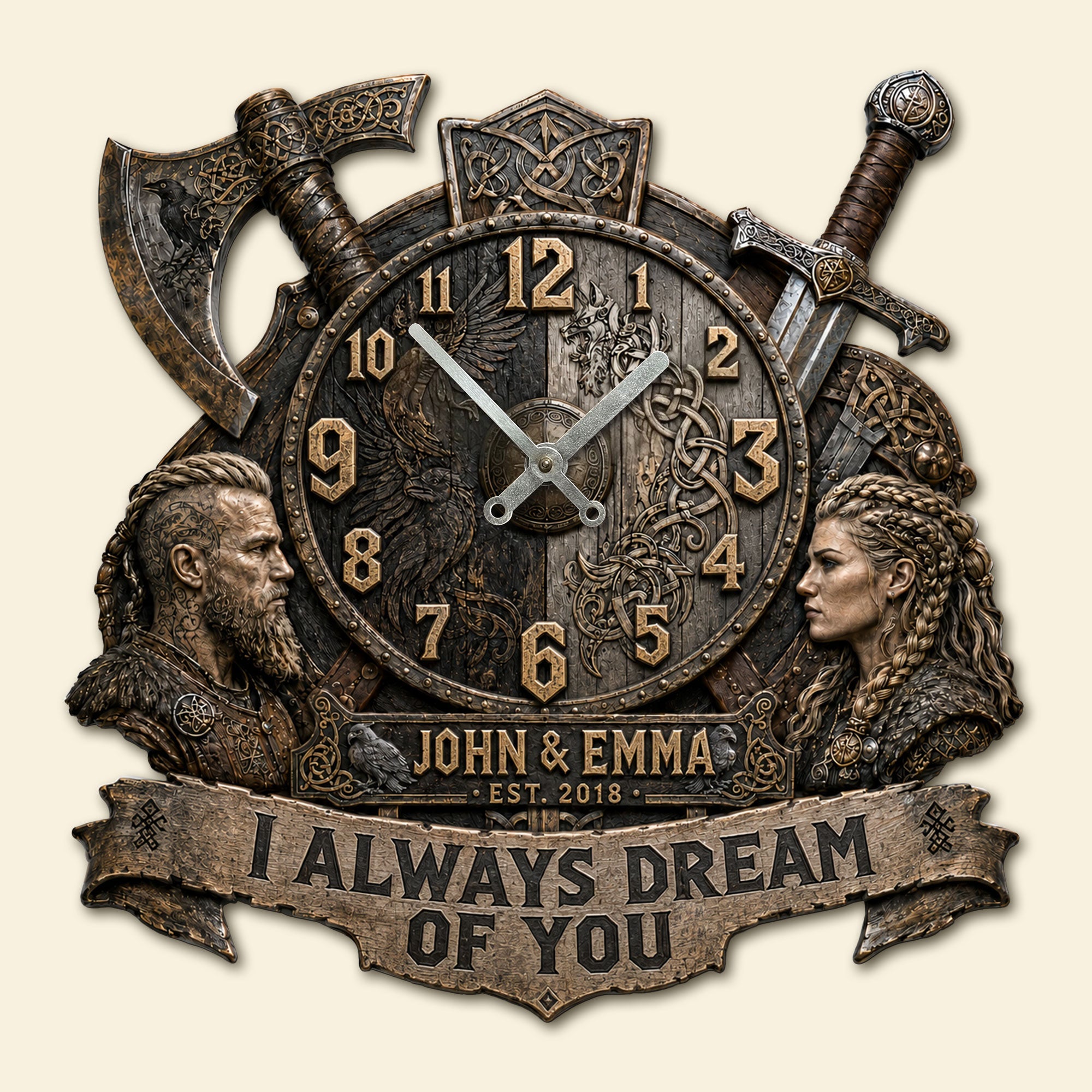 Epic Love Hanging Wall Clock Personalized Couple Decor 05HATI160726 Hanging Wall Clock PopCulturePrints