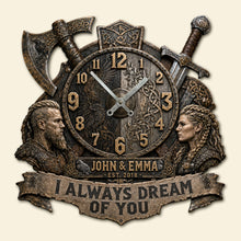 Load image into Gallery viewer, Epic Love Hanging Wall Clock Personalized Couple Decor 05HATI160726 Hanging Wall Clock PopCulturePrints
