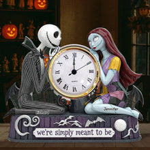Load image into Gallery viewer, Spooky Couple Desk Clock Plaque - Personalized Gift for Couples Who Love Halloween Clock Plaques PopCulturePrints
