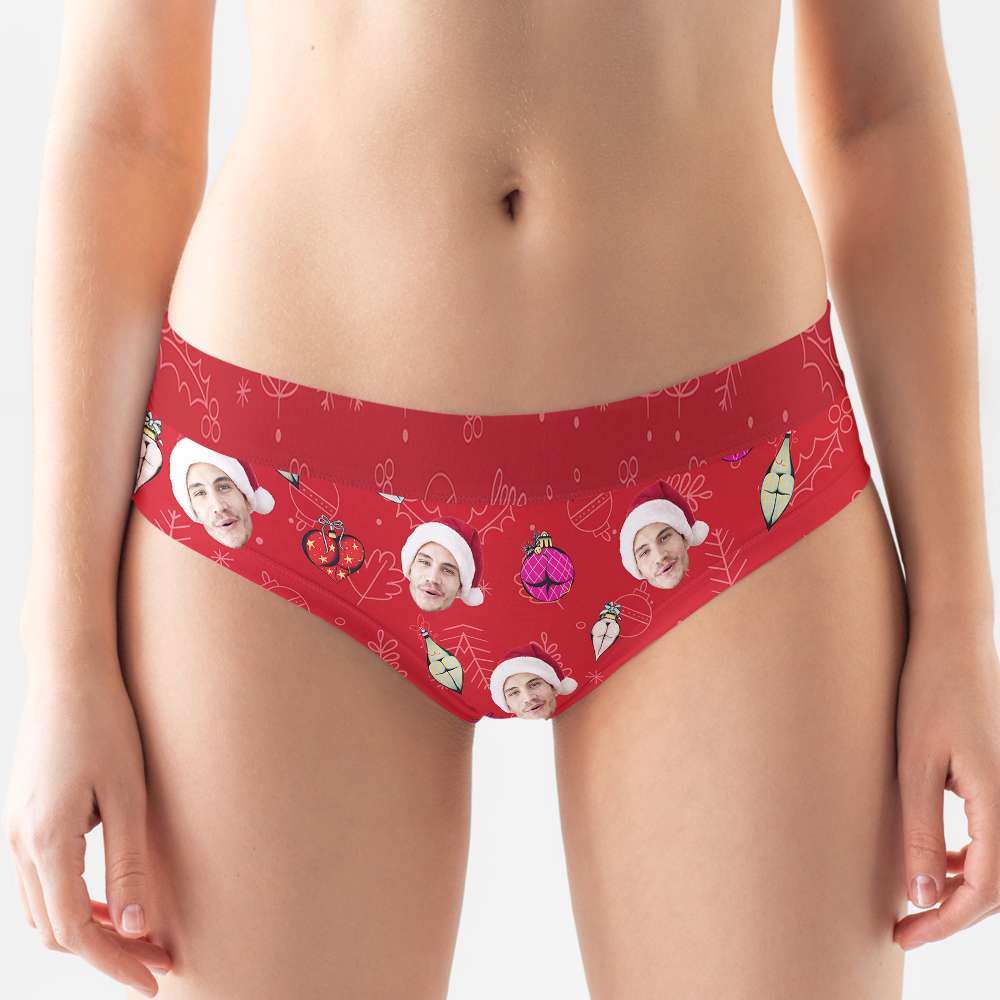 Custom Christmas Photo Boxer Briefs for Women Boxer Briefs PopCulturePrints
