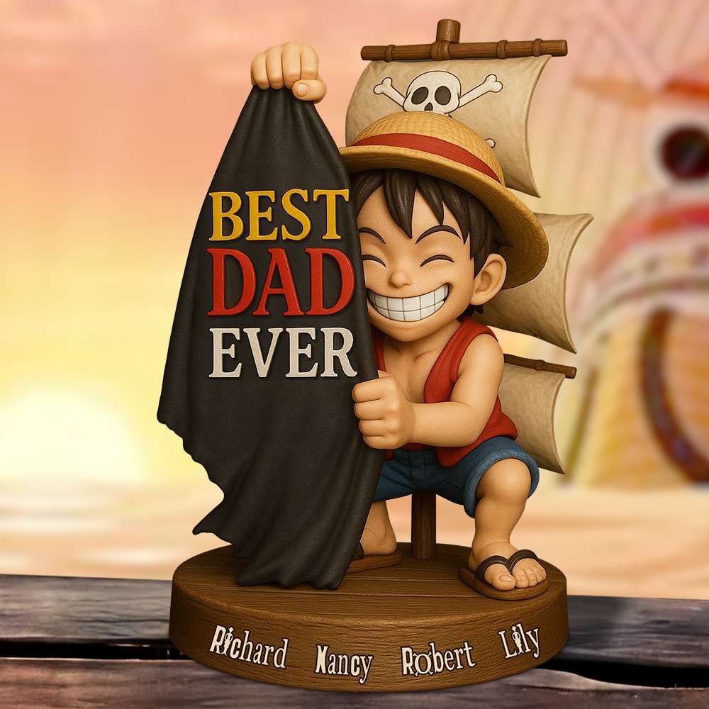 Best Dad Ever - Personalized Captain Dad Acrylic Plaque Gift Shaped Plaques PopCulturePrints