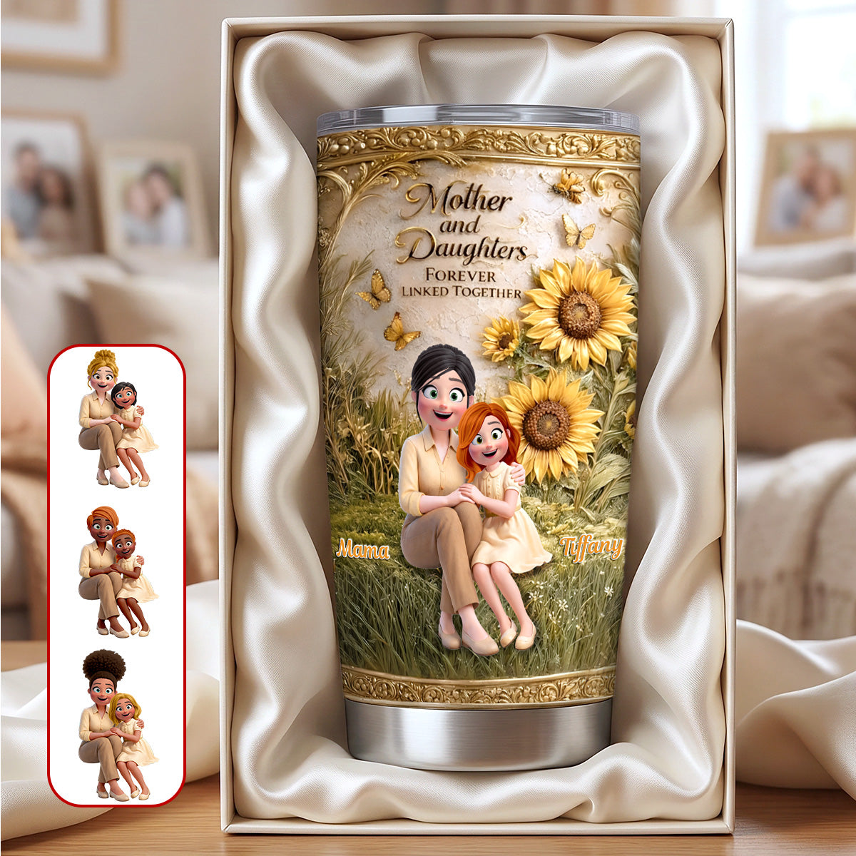 Forever Linked Mom & Daughter Tumbler - A Personalized Gift for Moms and Daughters Tumbler Cup PopCulturePrints