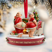 Load image into Gallery viewer, Couples Who Fart Together Stay Together - Personalized Funny Old Couple Ornament Ornament PopCulturePrints
