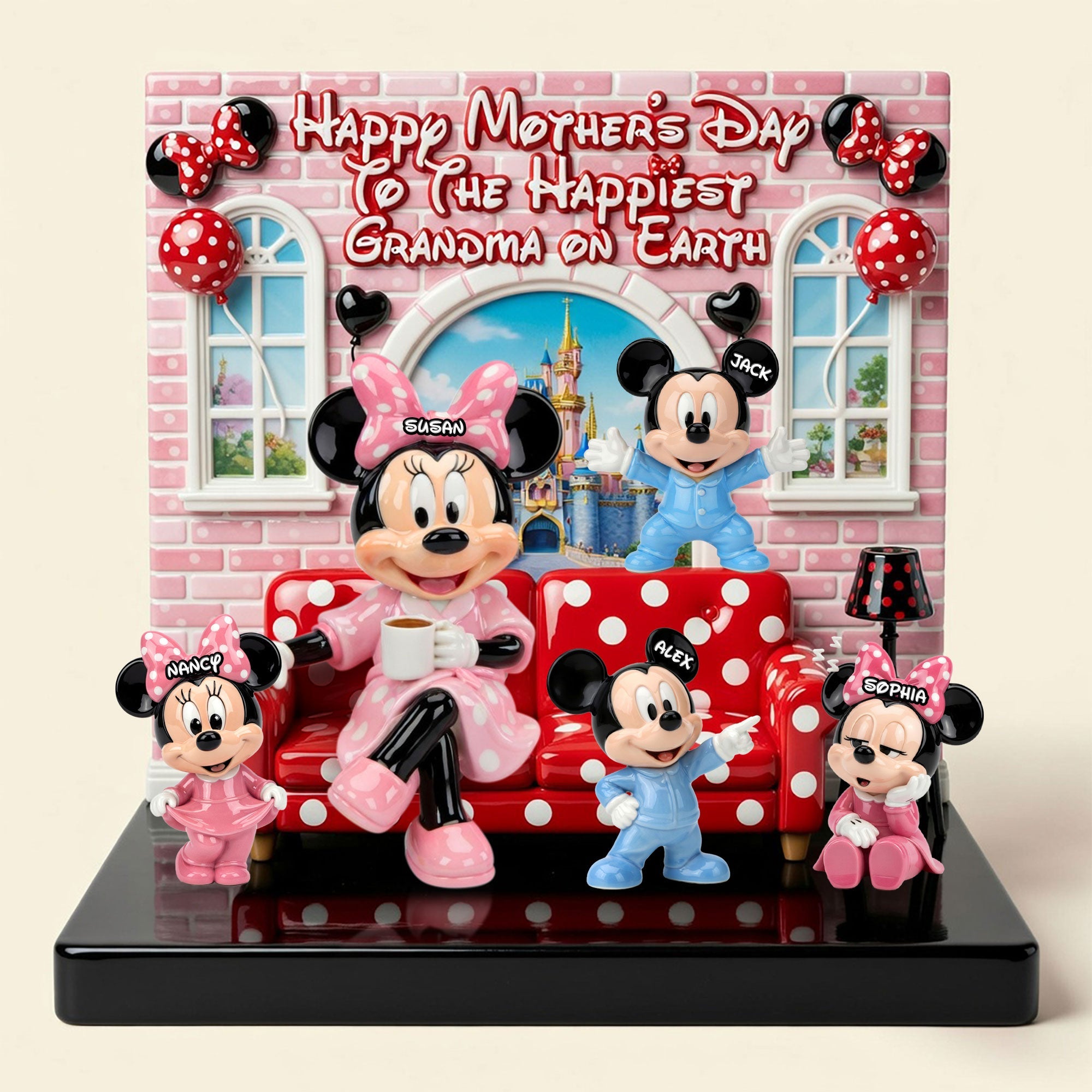 To The Happiest Grandma On Earth - Personalized Acrylic Plaque for Grandmas Shaped Plaques PopCulturePrints