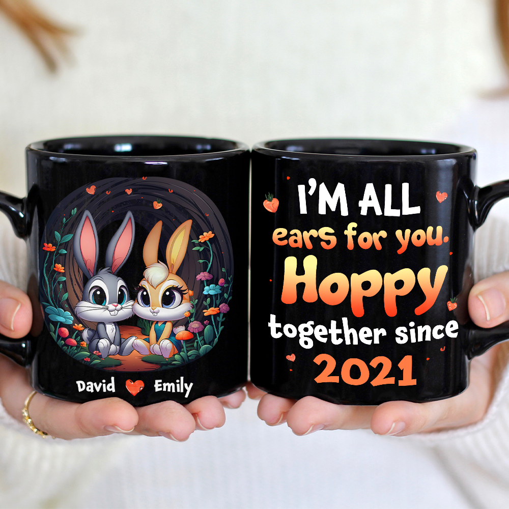 Personalized Hoppy Together Coffee Mug for Couples Coffee Mug PopCulturePrints