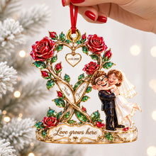 Load image into Gallery viewer, Love Grows Here - Personalized Ornament for Couples Ornament PopCulturePrints
