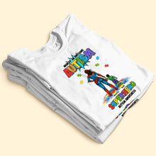 Load image into Gallery viewer, Superhero Mom of an Awesome Autism Shirt - Personalized Gift for Autism Moms Shirts PopCulturePrints
