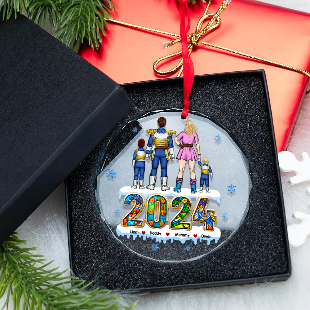 Personalized Family Christmas Ornament - 2024 Anime Theme Ornament PopCulturePrints