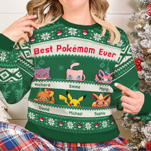 Load image into Gallery viewer, Custom Ugly Sweater &#39;Best Pokémom Ever&#39; for Moms Ugly Christmas Sweater PopCulturePrints
