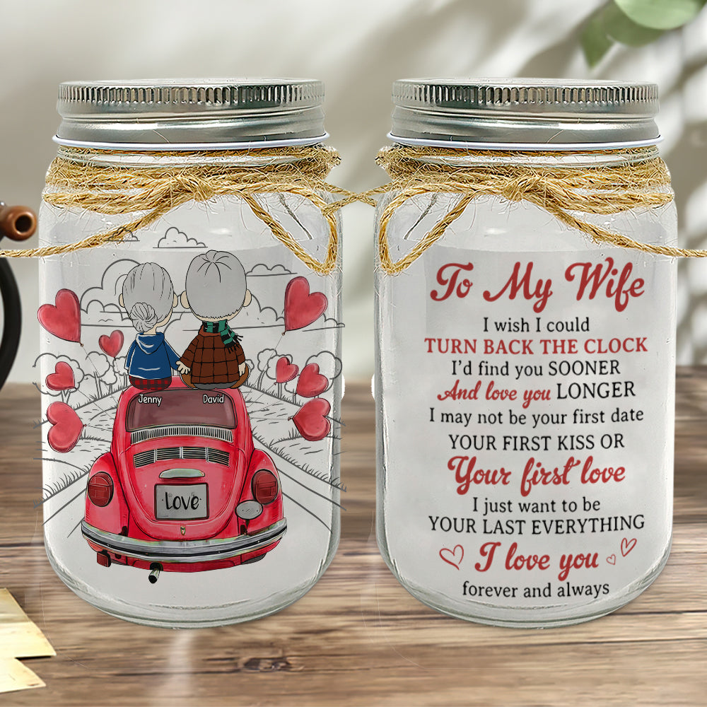 Personalized Mason Jar Light for Wife - Eternal Love Drink Jar PopCulturePrints