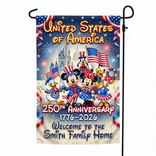 Load image into Gallery viewer, "Celebrate Family Pride with Custom Touch" - Personalized Garden Flag for Patriotic Families Garden Flag PopCulturePrints
