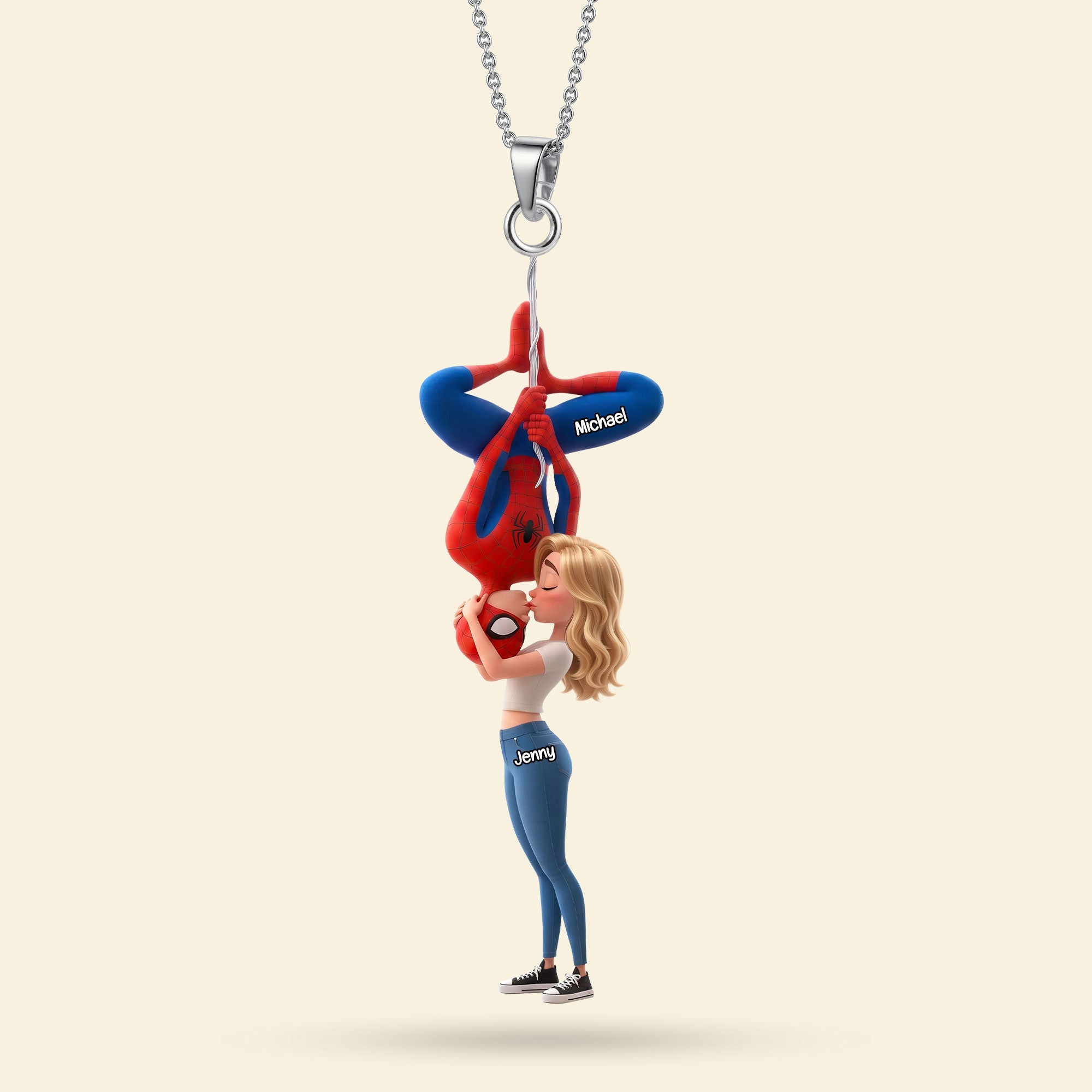 Swing into Love: Custom Spiderman Couple Car Ornament - Personalized Gifts for Couples Ornament PopCulturePrints