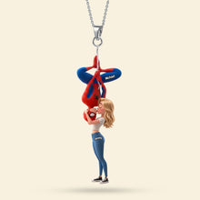 Load image into Gallery viewer, Swing into Love: Custom Spiderman Couple Car Ornament - Personalized Gifts for Couples Ornament PopCulturePrints
