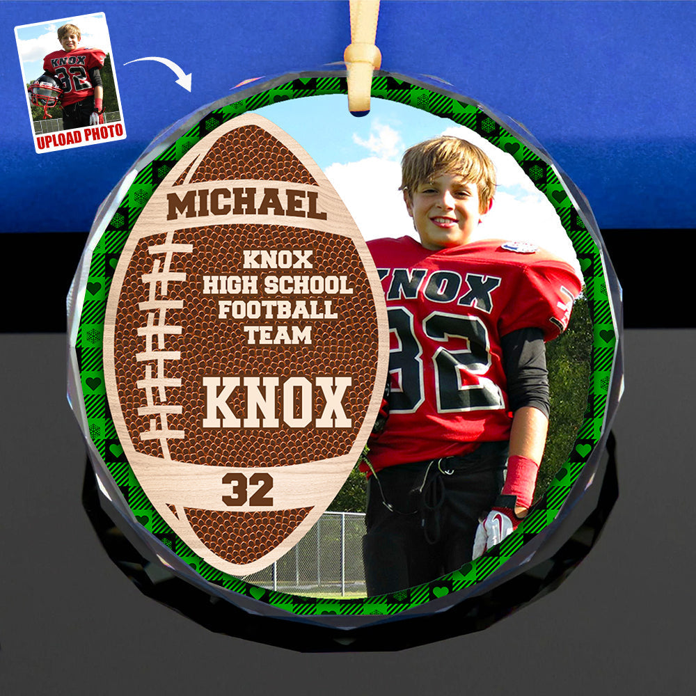 Personalized Football Player Christmas Ornament Ornament PopCulturePrints
