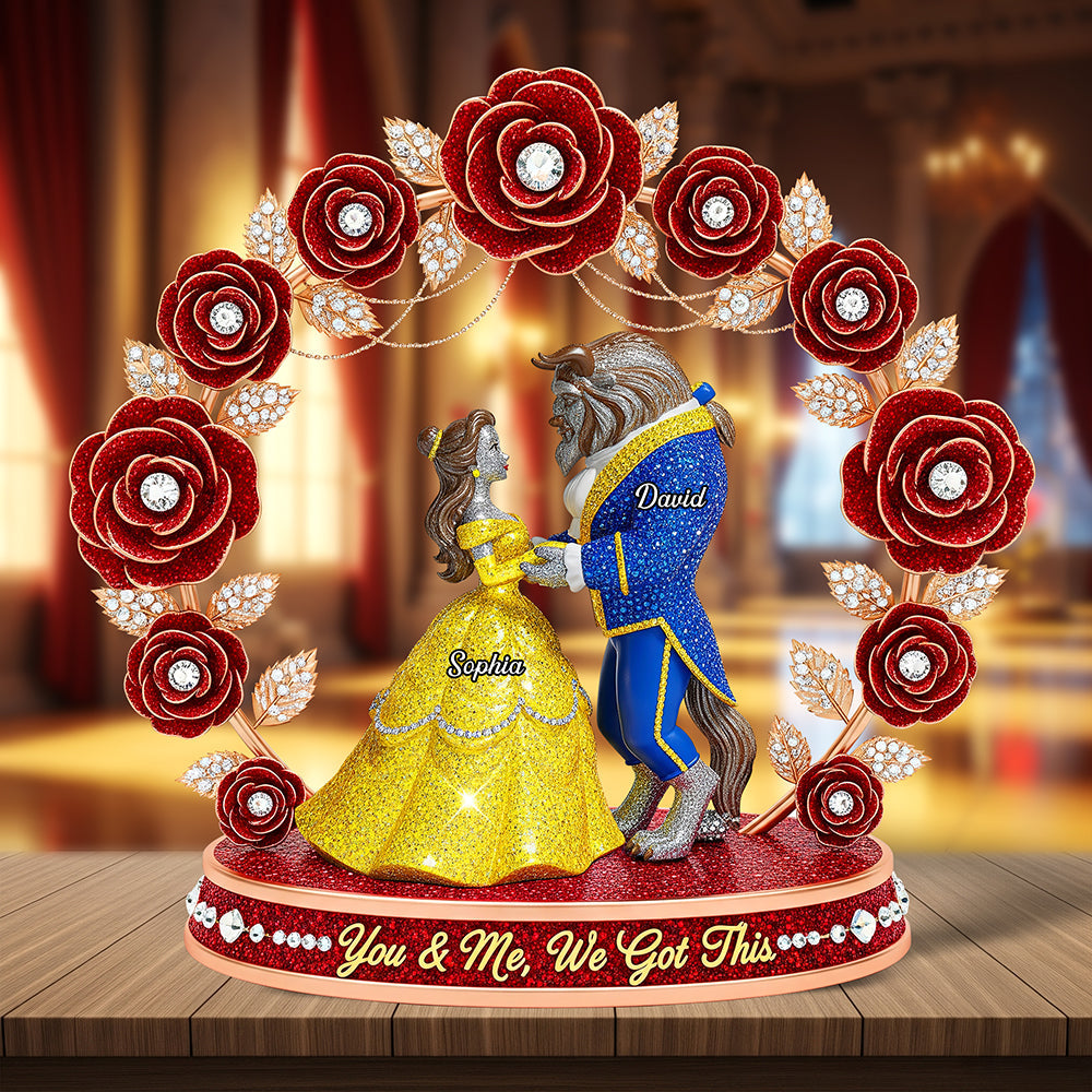 You & Me, We Got This - Personalized Cartoon Couple Plaque for Couples Shaped Plaques PopCulturePrints