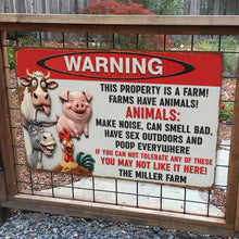 Load image into Gallery viewer, Warning: Farm Life is Adorable! – Funny Farm Animals Metal Sign – Personalized Gifts For Farmers Metal Signs PopCulturePrints
