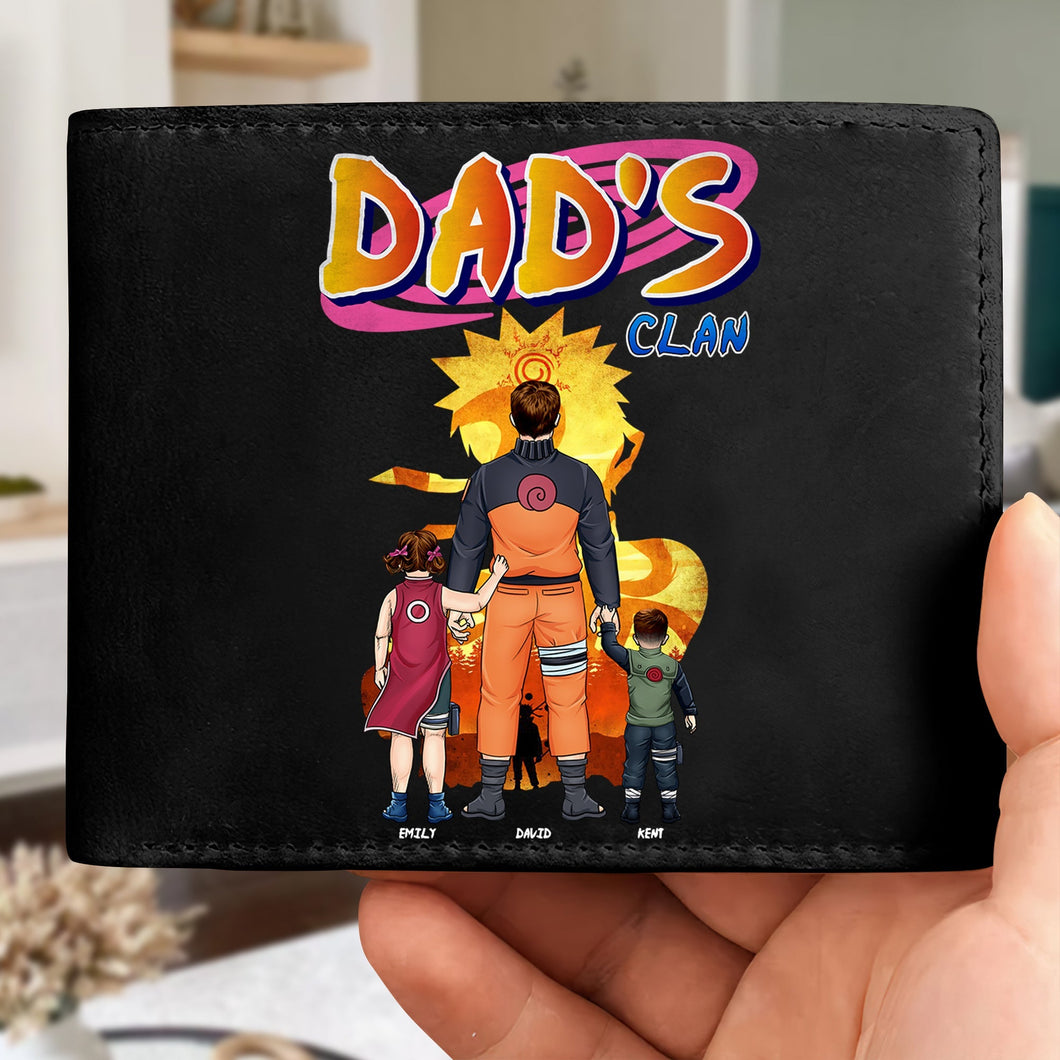 Custom PU Leather Wallet for Dad - Anime Clan Theme Leather Wallet PopCulturePrints