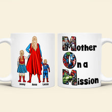 Load image into Gallery viewer, Mother On A Mission Coffee Mug - Custom Personalized Gift for Mom, Grandma &amp; Super Moms Coffee Mug PopCulturePrints
