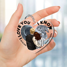 Load image into Gallery viewer, Custom &#39;I Love You, I Know&#39; Heart Keychain for Couples Keychains PopCulturePrints
