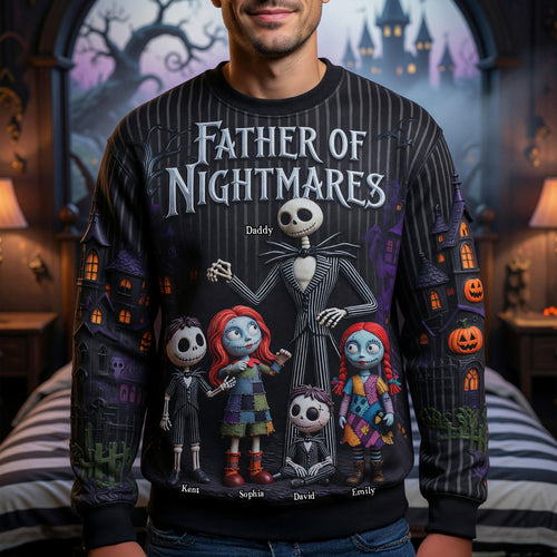 “Embrace the Spookiness!” - Dad & Little Horrors 3D Shirt - Personalized Gift for Dads and Grandpas AOP Products PopCulturePrints