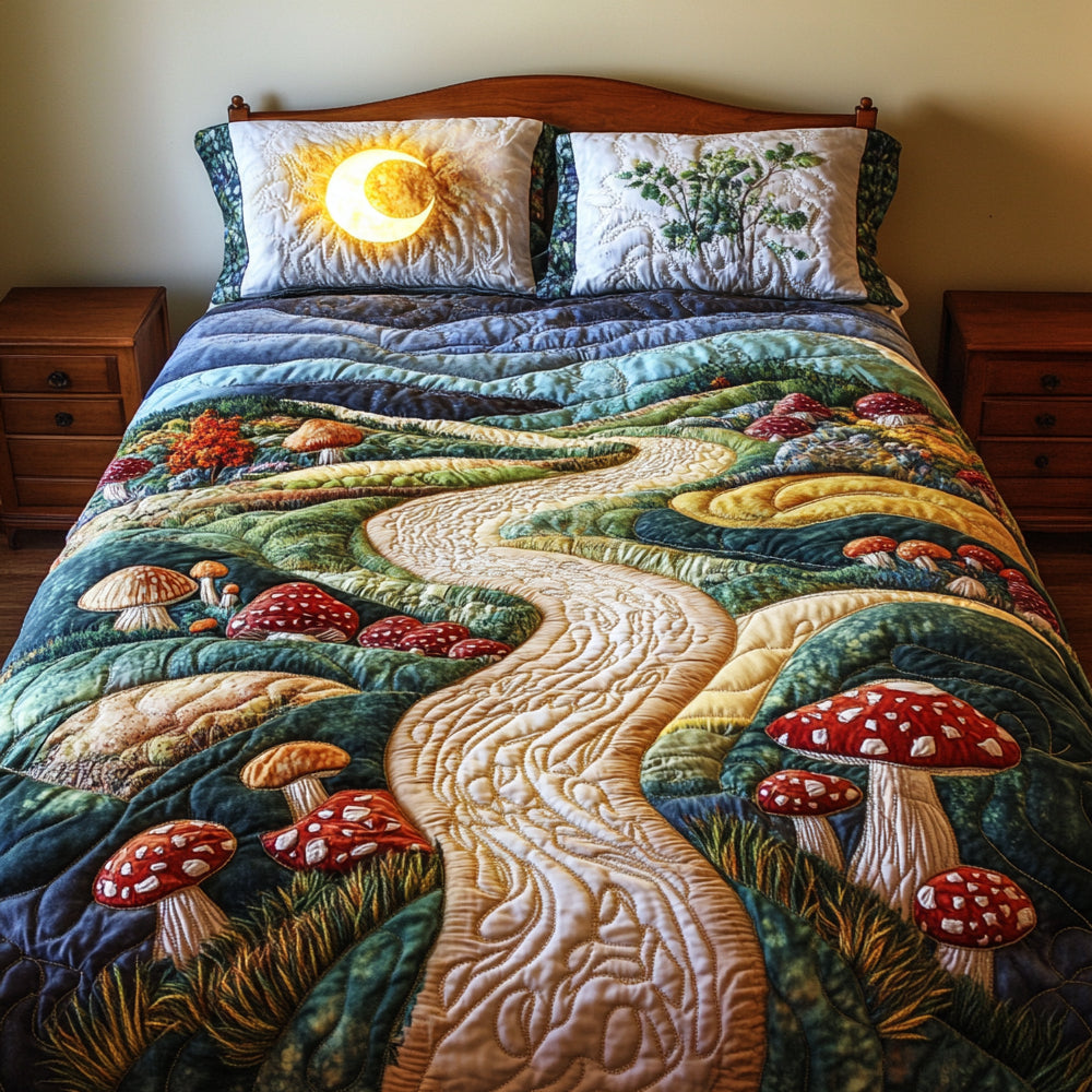 Mushroom Dreamscape Quilt Bedding Set Blanket PopCulturePrints