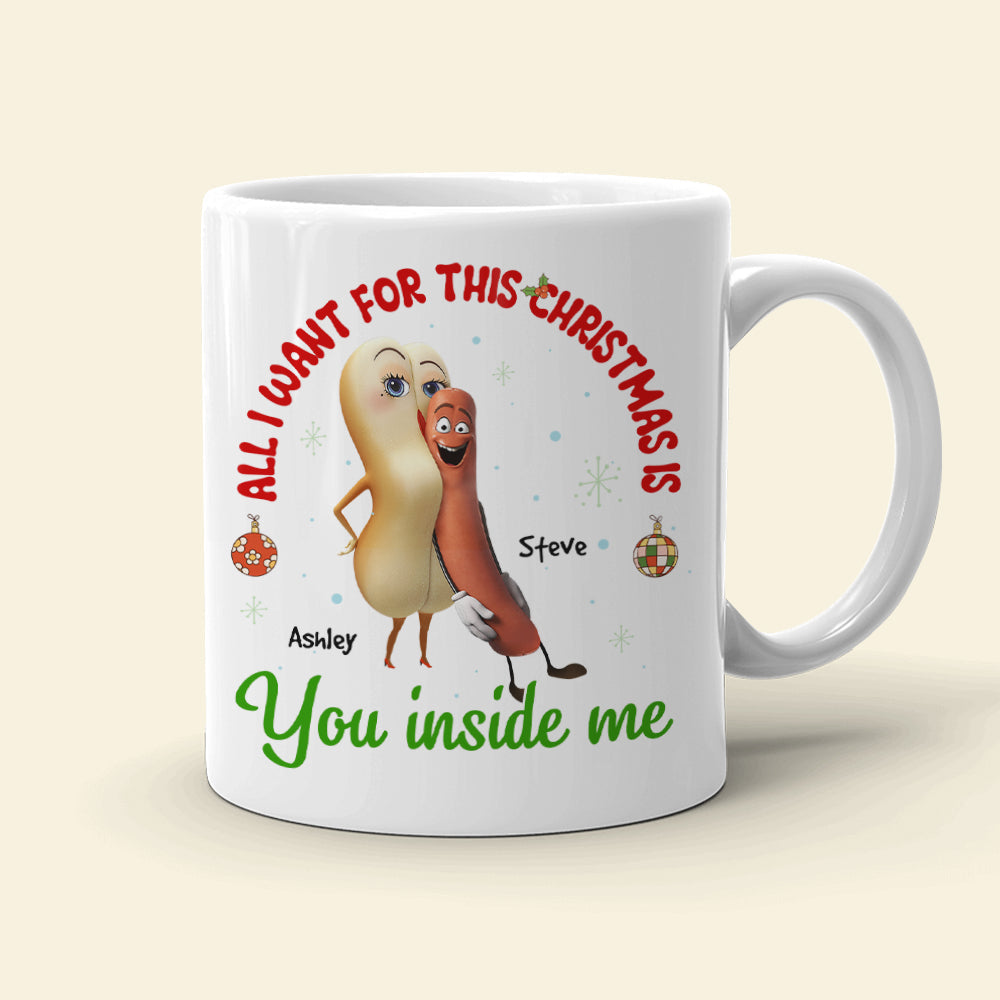 Personalized Christmas Sausage Couple Mug