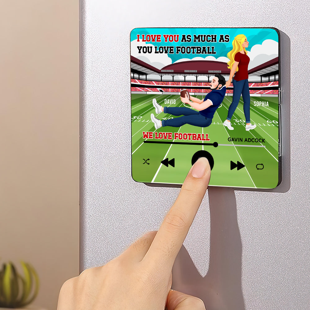 Personalized Football Lovers Photo Fridge Magnet - Unique Gift for Couples Fridge Magnet PopCulturePrints