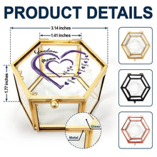 Load image into Gallery viewer, “A Heartfelt Tribute to Love” - Personalized Glass Jewelry Box - Gift for Mom, Grandma, and Loved Ones Jewelry Box PopCulturePrints
