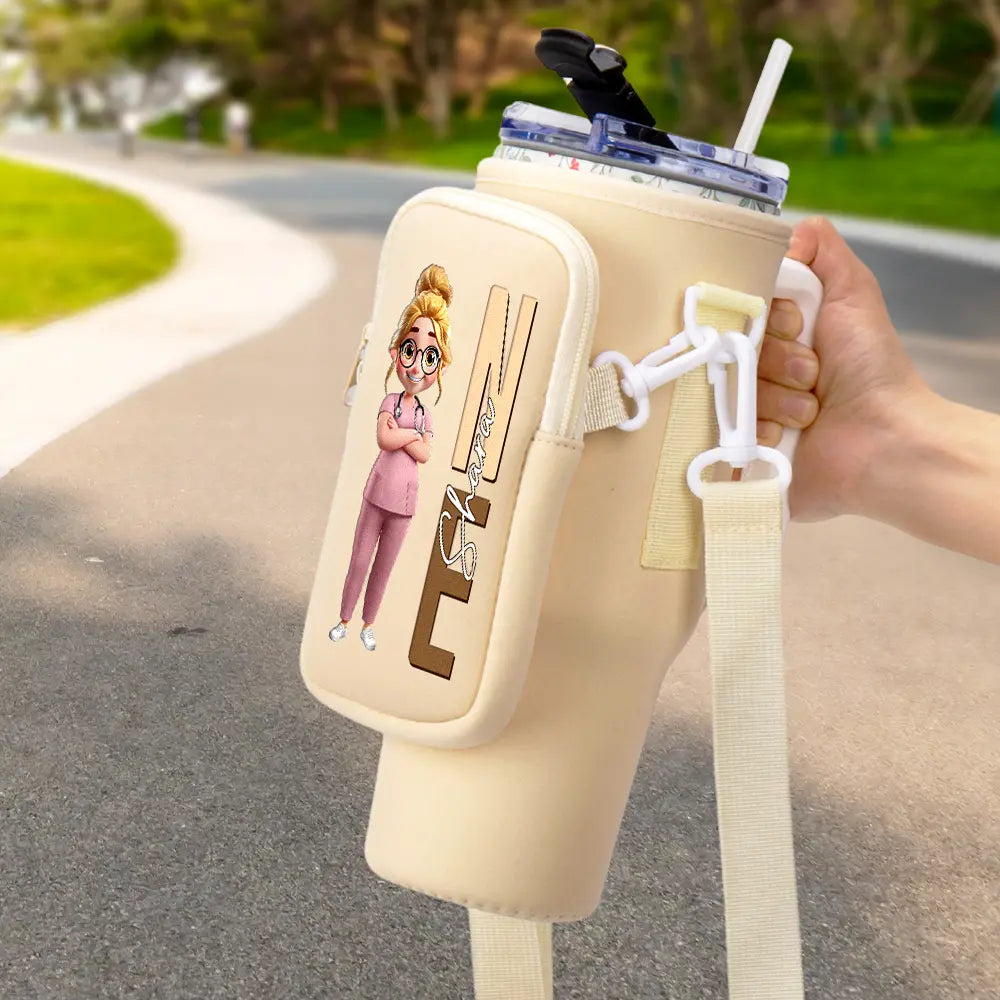 Celebrate Your Passion: 3D Effect Nurse - Personalized Bottle Carrier Bag Bottle Carrier Bag PopCulturePrints