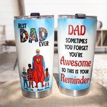 Load image into Gallery viewer, Best Dad Ever Personalized Superhero Tumbler Tumbler Cup PopCulturePrints
