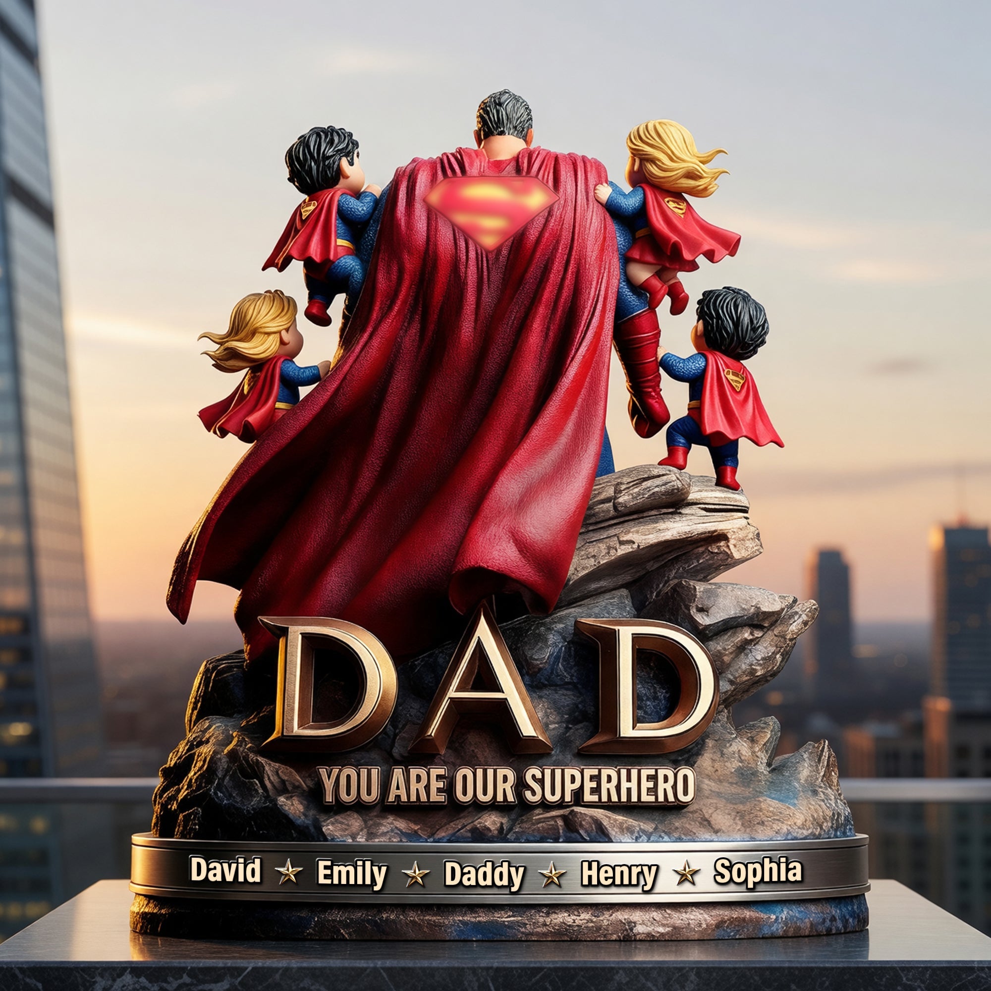 You Are Our Superhero - Personalized Power Dad And Kids Acrylic Plaque - Unique Father's Day Gift for Dad and Grandpa Shaped Plaques PopCulturePrints