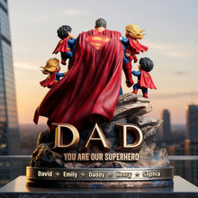 Load image into Gallery viewer, You Are Our Superhero - Personalized Power Dad And Kids Acrylic Plaque - Unique Father's Day Gift for Dad and Grandpa Shaped Plaques PopCulturePrints
