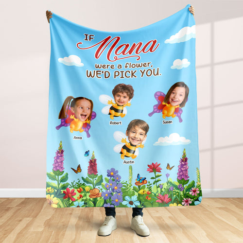 Personalized Nana Photo Blanket - Custom Gifts for Grandma Blanket PopCulturePrints