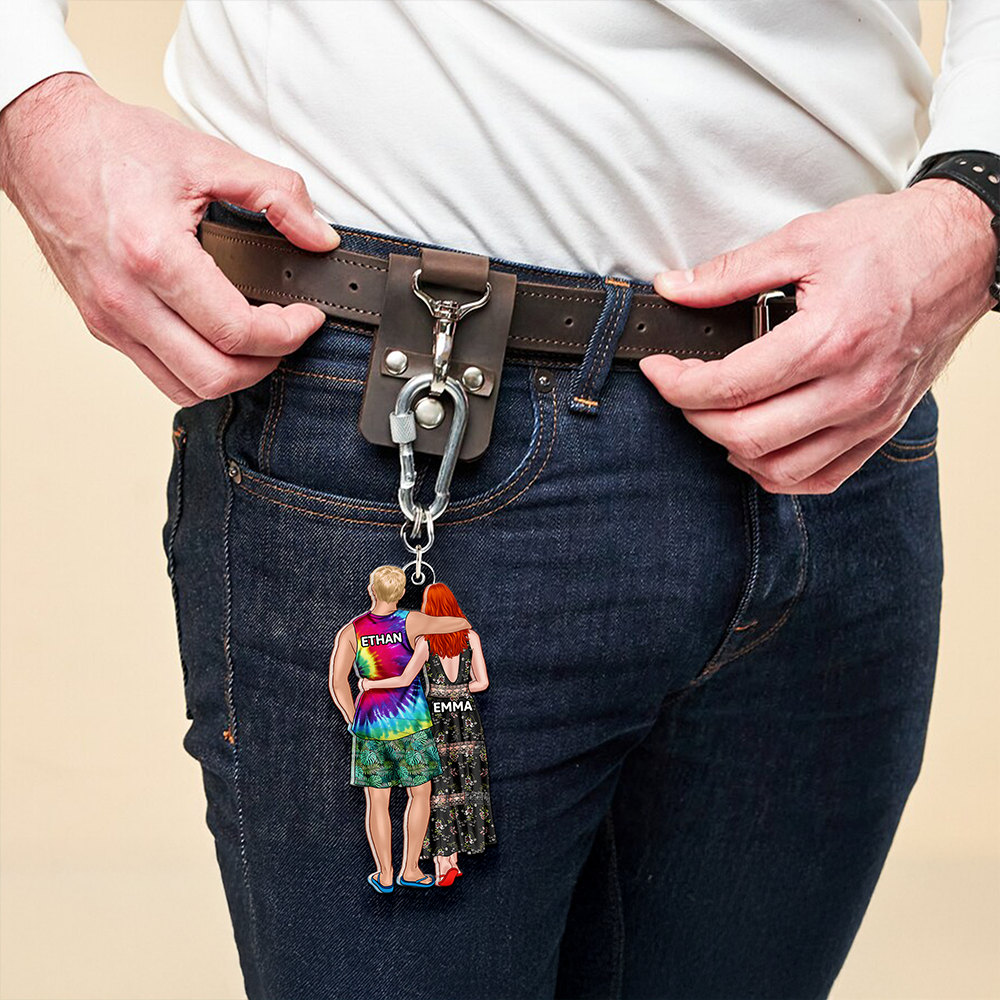 Personalized Summer Couple Keychain | Unique Valentine's Day Gifts for Couples Keychains PopCulturePrints