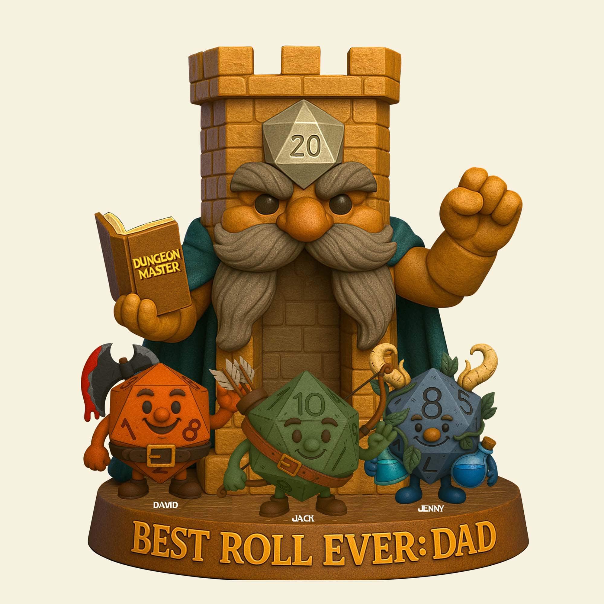 "The Best Roll Ever" - Personalized Gift for Dads and Grandpas - Custom Plaque Shaped Plaques PopCulturePrints
