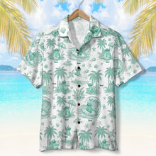 Load image into Gallery viewer, “Surf's Up, Alien Style!” - Cartoon Alien Personalized Hawaiian Shirt - Gift for Movie Fans and Beach Lovers Hawaiian Shirts PopCulturePrints
