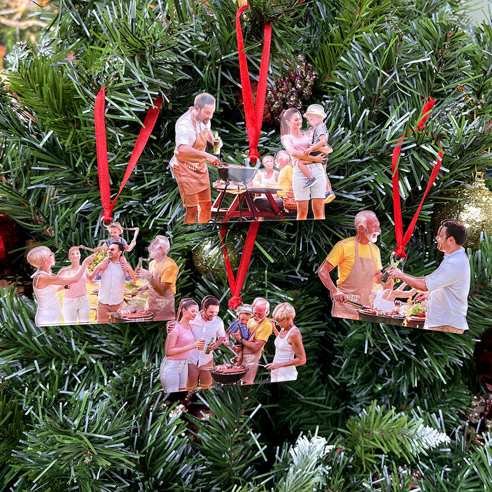 Personalized Family BBQ Photo Ornaments