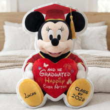 Load image into Gallery viewer, Celebrate Graduation with Love - Cute Mouse Graduation Pillow - Personalized Gift for Graduates Pillow PopCulturePrints
