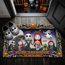 Load image into Gallery viewer, Welcome to Our Nightmare Family Doormat - Personalized Halloween Gifts for Families Doormat PopCulturePrints
