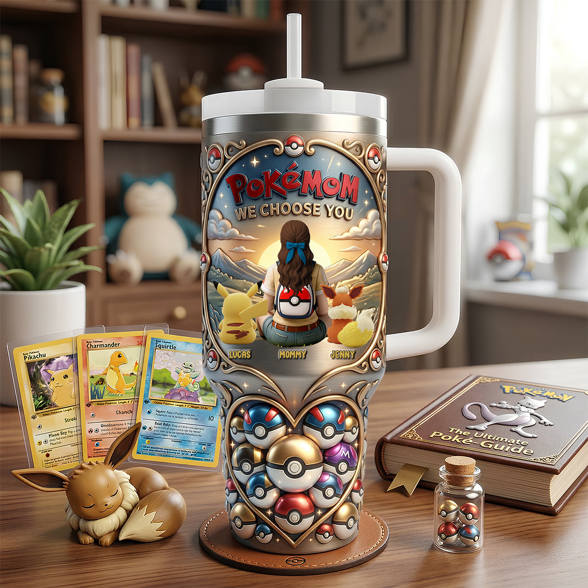 "Pokémom: We Choose You!" - Personalized Mother's Day Tumbler Handle Gift for Mom & Grandma Tumbler Cup PopCulturePrints