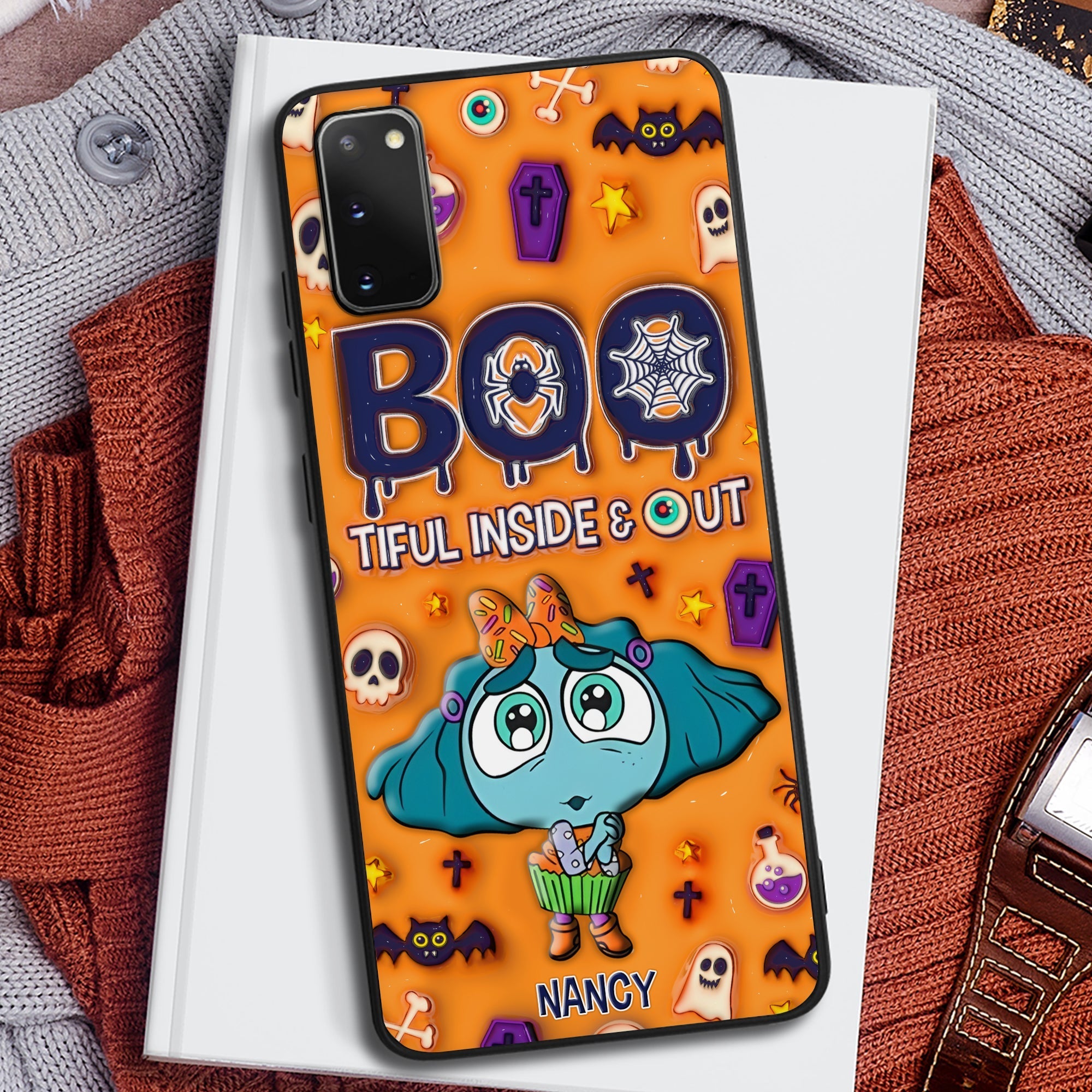 Personalized Halloween Fan Phone Case - Boo-tiful Inside & Out