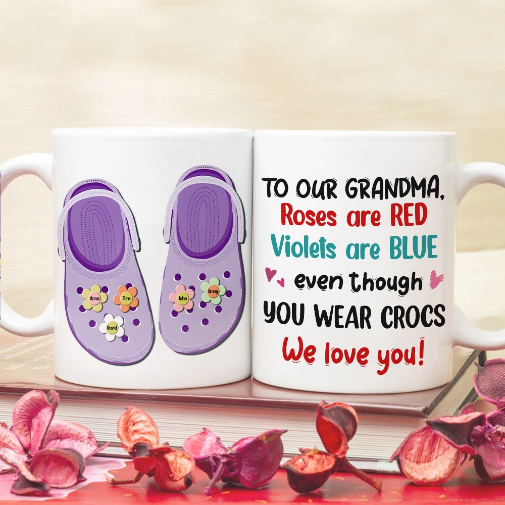 Personalized Grandma Love Crocs Coffee Mug Coffee Mug PopCulturePrints