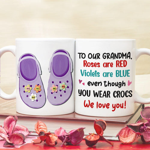 Personalized Grandma Love Crocs Coffee Mug Coffee Mug PopCulturePrints