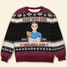 Load image into Gallery viewer, Custom Pickleball Dad Christmas Sweatshirt - Personalized Gift Ugly Christmas Sweater PopCulturePrints
