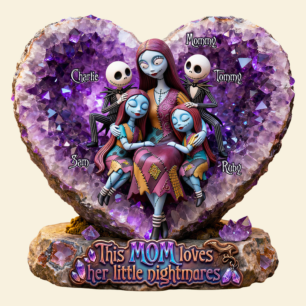 This MOM Loves Her Little Nightmares - Scary Mom And Kids Acrylic Plaque - Personalized Gift for Mom, Grandma, and Families Shaped Plaques PopCulturePrints